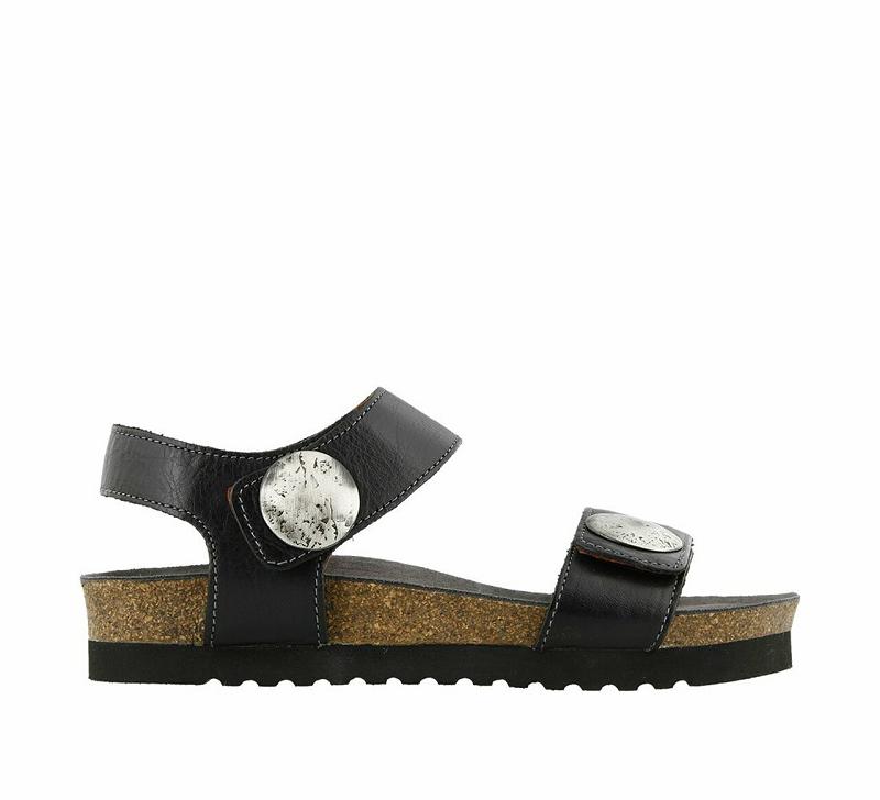 Birkenstock Luckie Læder Sandaler Dame Sort | DK 387HAP